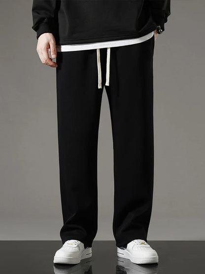 Model wearing the black Y2K Casual Loungewear Sweatpants