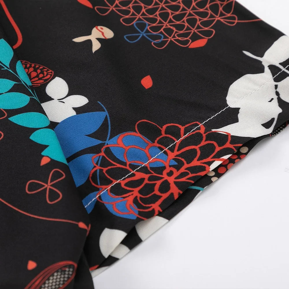 Flower Corduroy Short Sleeve Shirt