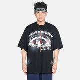 Grunge Eye Cross Graphic Printed T-Shirt