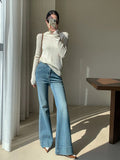 Women Chic Flare High Waist Bootcut Jeans