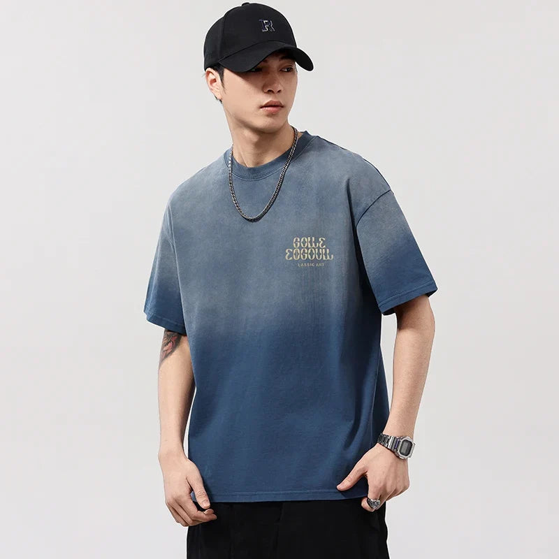 Vintage Oversize Gradient Wash Hip T-Shirt