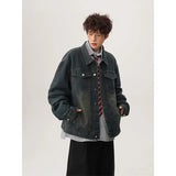 Trendy Blue Free Draping Casual Denim Jacket