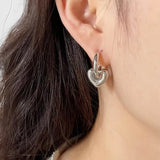 Geometric Charm Hoop Earring