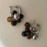 Vintage Natural Stone Bead Earrings