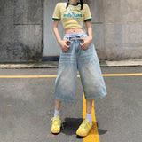 Retro Wide Leg Baggy Denim Jorts