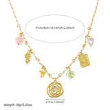 Golden Flower Crystal Pendant Necklace