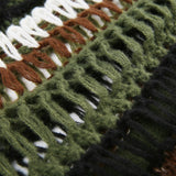 Y2K Hollow Striped Gothic Crop Sweater