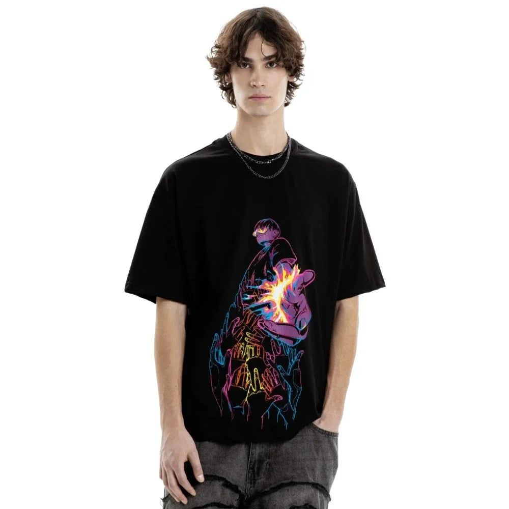 Oversized Cartoon Print Long Sleeve T-Shirt