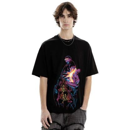 Oversized Cartoon Print Long Sleeve T-Shirt