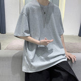 Oversized Elbow-length Sleeve Blank T-shirt