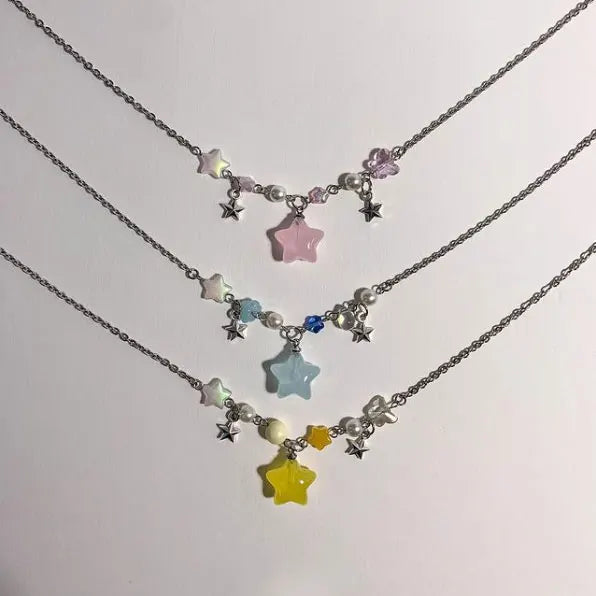 Front view of the Celestial Starburst Necklace 