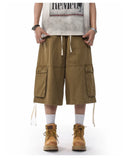 Streetwear Loose Fit Cargo Wide Leg Jorts