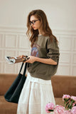 Warm Casual Printed Loose Fit Sweatshirt