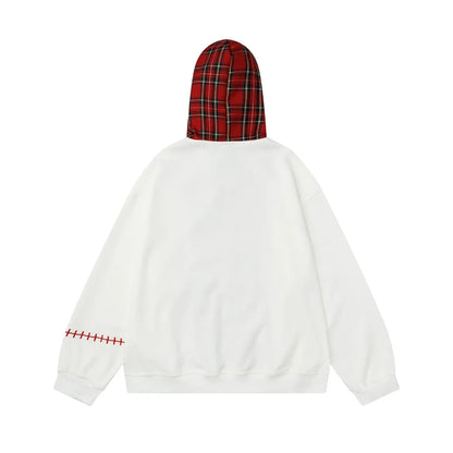 Y2K Insulated Zip Up Plaid Patchwork Sweatshirt