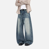American Style Washed High Waisted Curved Jeans