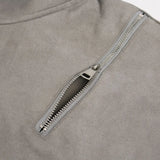 Breathable Suede Multi Zipper Hooded Sweatshirt