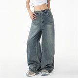 Vintage Low Waist Baggy Blue Jeans
