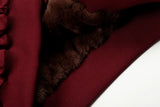 Breathable Quilted Solid Color Bomber Fur Jacket