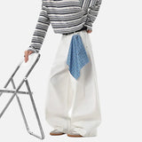 American Style Scarf Square Wide Leg Jeans