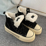 Warm Plush High Winter Lace Up Boots