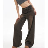Vintage Coffee Grey High Waist Jeans