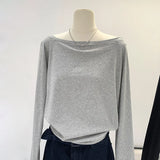 Cozy Cotton One Shoulder Long T-shirt
