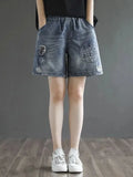 Flower Vintage Embroidery Denim Shorts