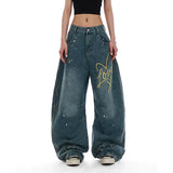 Y2K Women Streetwear Vintage Oversize Blue Denim Jeans
