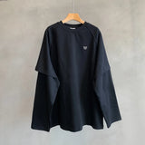 Oversized Lightweight Fake Two Piece Sweatshirt