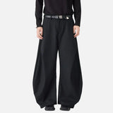 Streetwear Black Casual Wide Leg Suit Pants