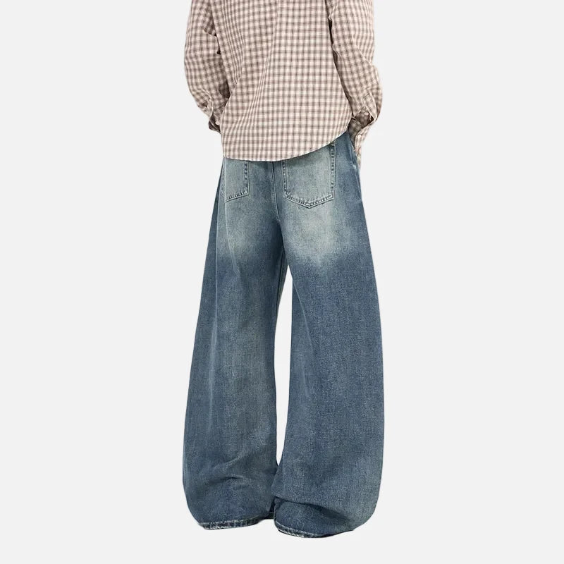 American Style Washed High Waisted Curved Jeans