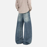 American Style Washed High Waisted Curved Jeans