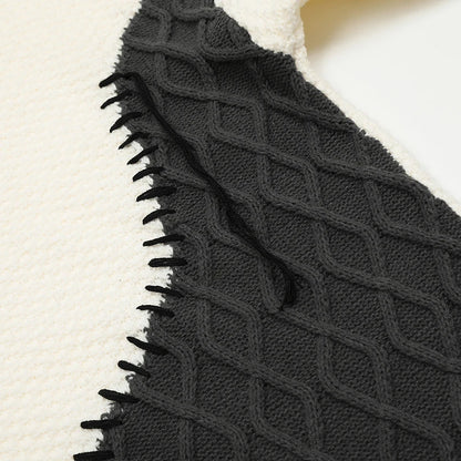 Color Block Stitches Knitted Sweater