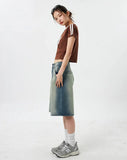 Vintage Ombre Wide Leg Denim Short
