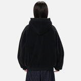 Soft Fleece Black Puffer Hooded Jacket