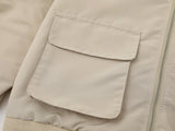 Retro Spliced Fake Two Piece Hooded Cargo Jacket