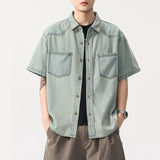 Vintage Retro Lightweight Casual Loose Denim Shirt