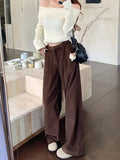 Elegant Cool Corduroy Wide Leg Pants