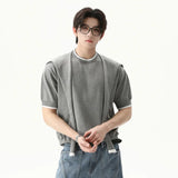 Flexible Solid Color Round Neck Casual T-Shirt