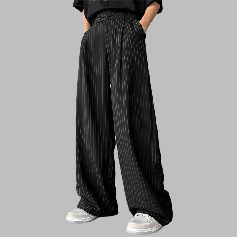 Korean Style High Waist Stripe Pants