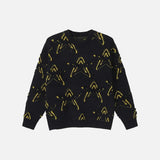 Contrast Patchwork Pentagram Knit Sweater