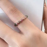 Colorful Natural Stone Open Ring