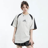 Sporty Patchwork Oversized Hip Hop T-Shirt