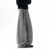 Classic Korean Style Belt Design Suit Pants