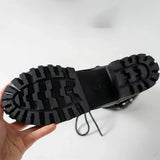 Gothic Black Platform Buckle Strap Boot