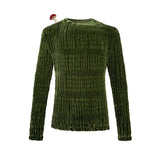 Punk Silk Velvet Asymmetrical Collar T-Shirt