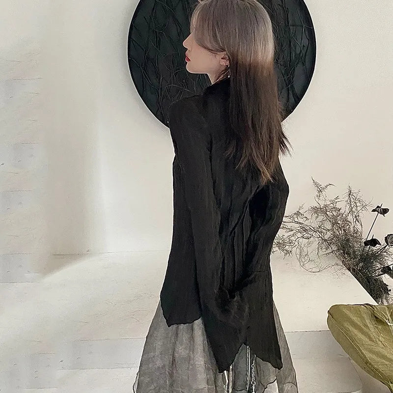 Gothic Whisper Asymmetrical Shirt