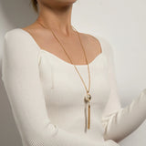 Elegant Pearl Tassel Pendant Long Necklace