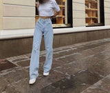 Straight High Waist Women's Denim Pants