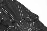 Vintage Washed Embroidery Denim Jeans